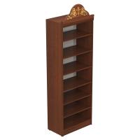 Свечная лавка "Судиславская". Секция №9, шкаф-витрина, прямые полки, цвет "ноче экко", "кипарис" с з