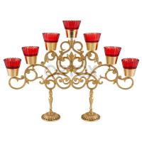 Семисвечник напрестольный латунный, 62,5х44 см