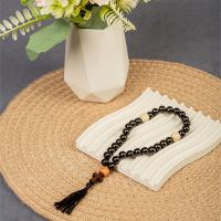 Четки из гагата черные с разделителями (на 30 бусин)