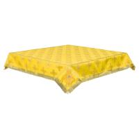 Пелена на престол с вышитыми херувимами, шелк "Святительский", желтая с золотом