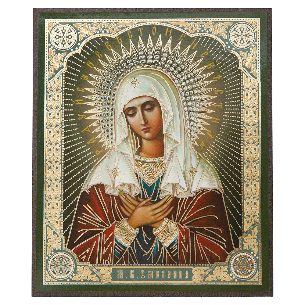 Икона Божией Матери "Умиление", МДФ, 10х12 см