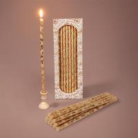 Свечи золоченые "Лоза", белые, 10 шт.