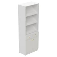 Свечная лавка. Секция №8, шкаф-витрина, наклонные полки, белая