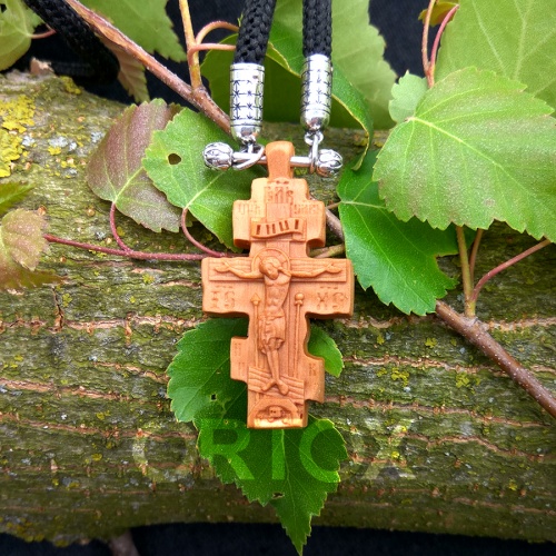 Деревянный нательный крестик «Голгофский малый» восьмиконечный, цвет светлый, высота 4,5 см фото 5