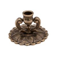 Подсвечник настольный литой с ручками "Лира", бронза, 3,5х2 см