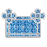 Покровцы и воздух, шелк "Горненский", голубые с серебром