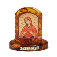 Икона настольная Божией Матери "Семистрельная", 3,5х3,5 см