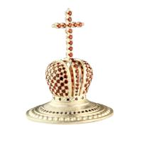 Крест на митру из ювелирного сплава в серебрении с фианитами