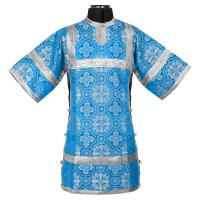 Стихарь алтарника детский, шелк "Горненский", голубой с серебром