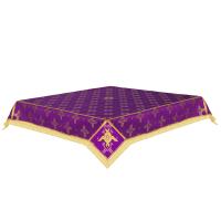 Пелена на престол с вышитыми херувимами, шелк "Святительский", фиолетовая с золотом