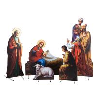 Вертеп ростовой уличный, 5 фигур, УФ-печать на пленке, №3, У 43-0005