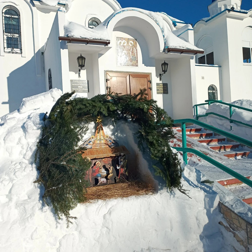 Вертеп "Рождество Христово", ДСП, пластик, 70х19х88 см