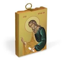 Икона пророка Илии на деревянной основе, на холсте с золочением