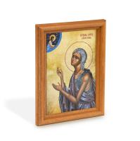 Икона преподобной Марии Египетской в деревянной рамке, цвет &quot;кипарис&quot;, 12х1,5х17 см