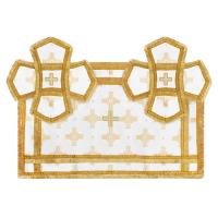 Покровцы и воздух, шелк "Святительский", белые с золотом