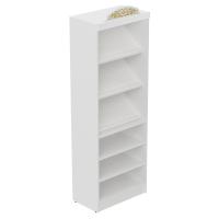 Свечная лавка &quot;Суздальская&quot;. Секция №8, шкаф-витрина, наклонные полки, белый с золотом (поталь)