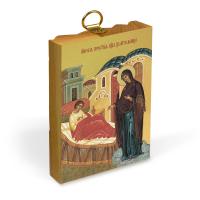 Икона Божией Матери "Целительница" на деревянной основе, на холсте с золочением