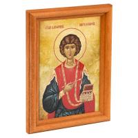 Икона великомученика и целителя Пантелеимона в деревянной рамке, 12х1,5х17 см
