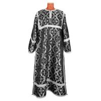 Стихарь алтарника, шелк &quot;Николаевский&quot;, черный с серебром