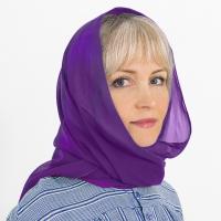 Шарф, креп-шифон, фиолетовый, 148х75 см, У 3-4213