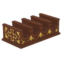 Ящик для свечей. Секция №6, цвет "кипарис" с золотом (поталь)