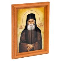 Икона преподобного Паисия Святогорца в деревянной рамке, 12х1,5х17 см