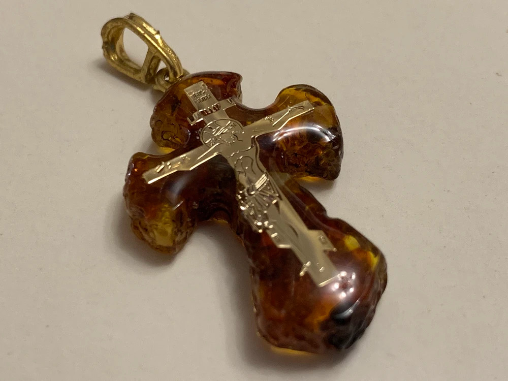 Крестик нательный, цвет Распятия "под золото", 2х3 см