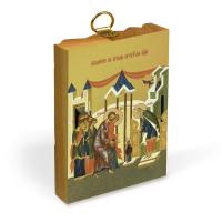 Икона Введения во храм Пресвятой Богородицы на деревянной основе, на холсте с золочением