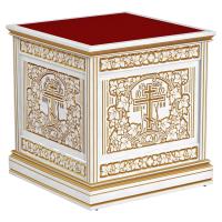 Облачение на престол &quot;Суздальское&quot; белое с золотом (патина)