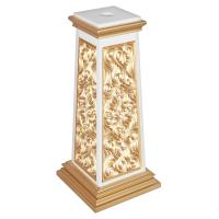 Подставка под хоругвь, крест, икону &quot;Ивановская&quot; белая с золотом (патина)