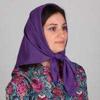 Платок, 75х75 см, креп-шифон, фиолетовый, У 59-0056/1