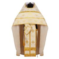 Иерейское облачение, парча "Афон", белое с золотом