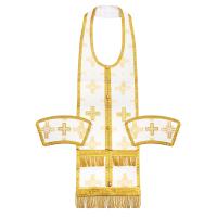 Требный набор / комплект, шелк "Святительский", с подкладом, белый с золотом