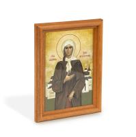 Икона блаженной Ксении Петербургской в деревянной рамке, цвет &quot;кипарис&quot;, 12х1,5х17 см