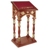 Аналой центральный "Тверской", цвет "кипарис" с золотом (поталь), 70х50х136 см