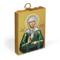 Икона блаженной Матроны Московской на деревянной основе, на холсте с золочением