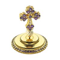 Крест на митру №4, из ювелирного сплава в позолоте с камнями