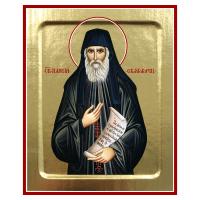Икона преподобного Паисия Святогорца, на дереве, золочение (поталь), 12,5х16 см