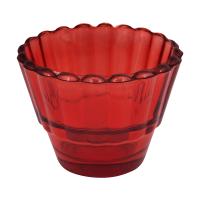 Стаканчик для лампады стеклянный рифленый красный, 8,1х6,3 см