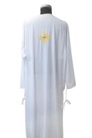 Подризник белый с рисунком "Августовский", мокрый шелк, вышивка