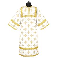 Стихарь алтарника детский, шелк &quot;Святительский&quot;, белый с золотом