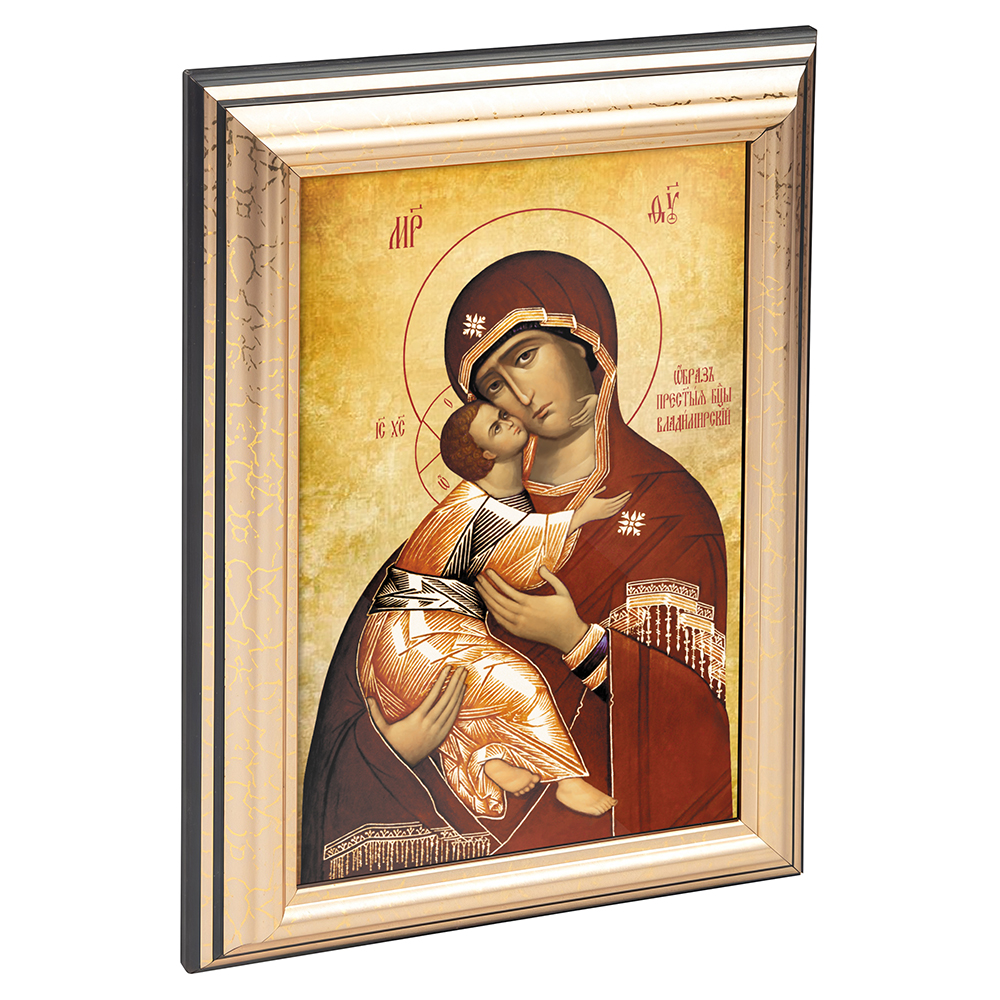 Икона Божией Матери "Владимирская" в пластиковой рамке, 13х1,5х18 см