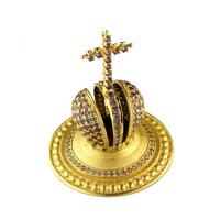 Крест на митру из ювелирного сплава в позолоте с фианитами
