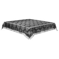 Пелена на престол с вышитыми херувимами, шелк &quot;Горненский&quot;, черная с серебром