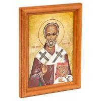 Икона Николая Чудотворца в деревянной рамке,12х1,5х17 см