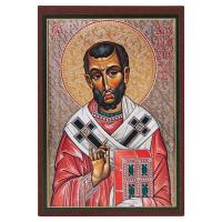 Икона святителя Амвросия Медиоланского, МДФ, 6х9 см