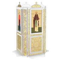 Киот напольный "Суздальский" белый с золотом (поталь), на 4 иконы