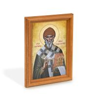 Икона святителя Спиридона Тримифунтского в деревянной рамке, 12х1,5х17 см