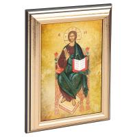 Икона Спасителя "Спас на престоле" в пластиковой рамке, 13х1,5х18 см