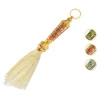 Кропило из ювелирного сплава в позолоте с эмалью и фианитами, длина 39 см